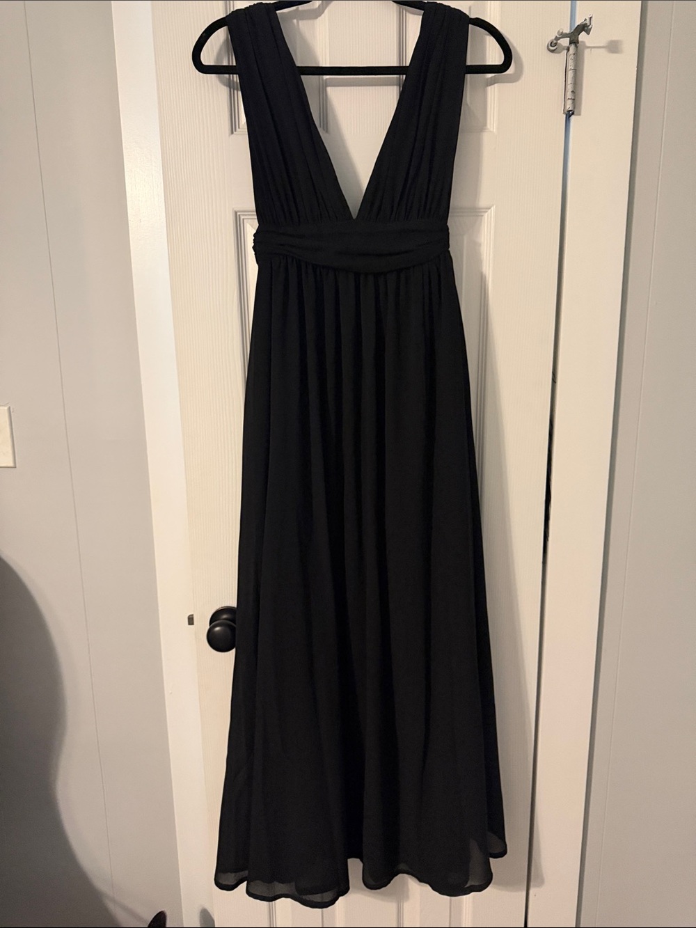 Lulu's Black Deep V Maxi Dress
